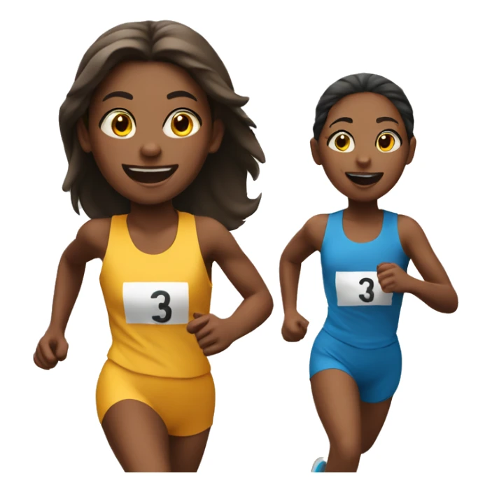 3 girls running a race sticker