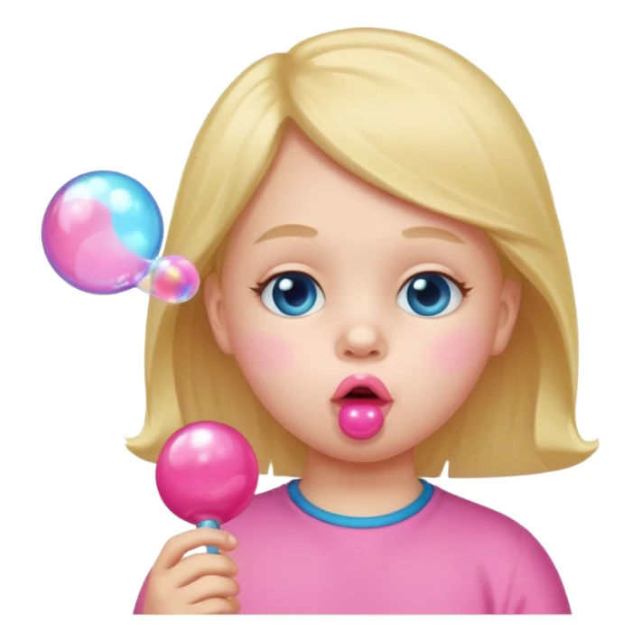 The white child is a STICK at the lips, blowing sticker