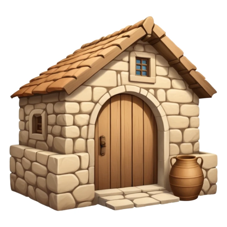 ancient Nazareth village house with wooden door sticker