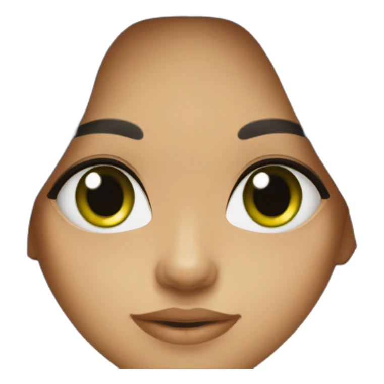 black long hair girl green eyes olive skin sticker