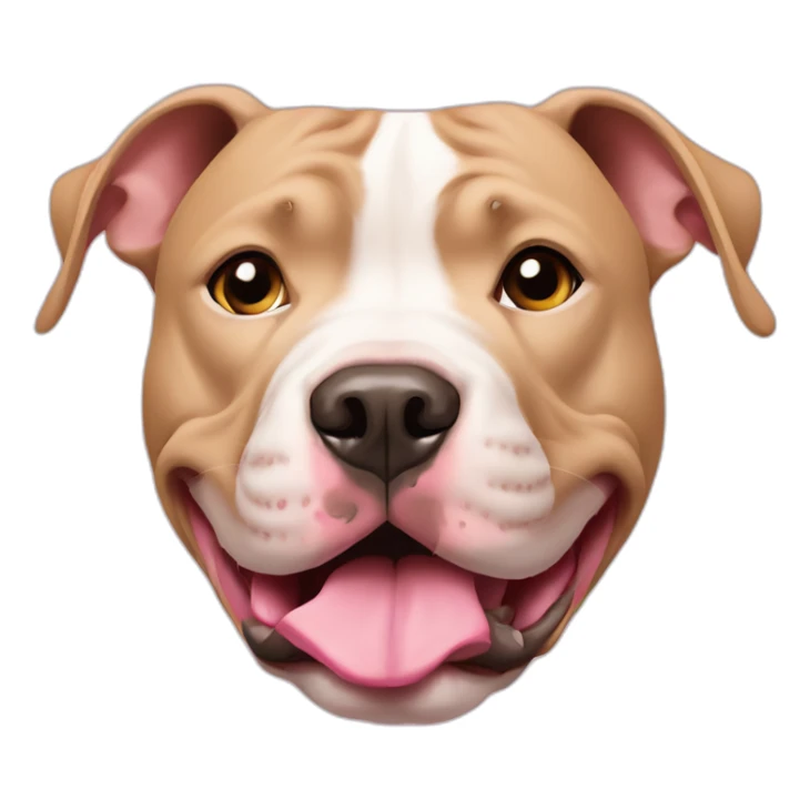 biege pitbull with pink around his nose sticker