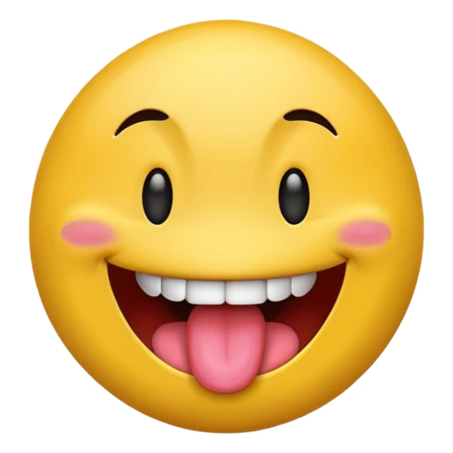happy emoji with a big tung  sticker