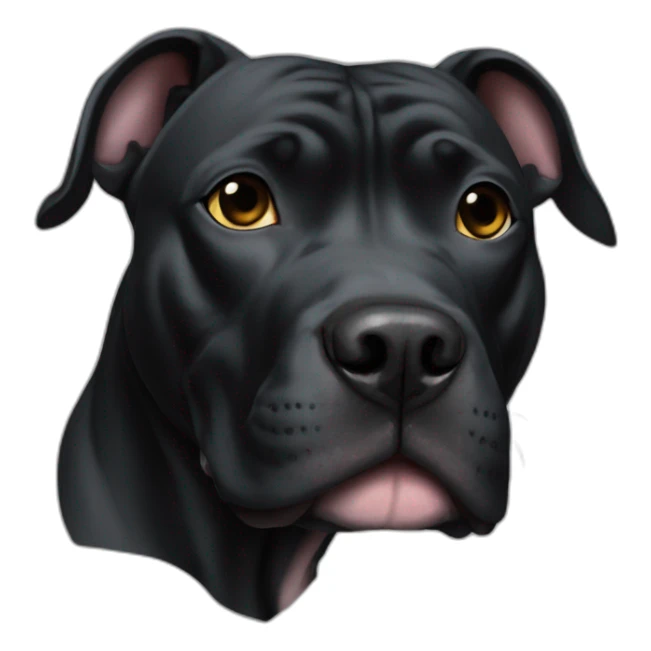 all black pitbull with crooked ears sticker