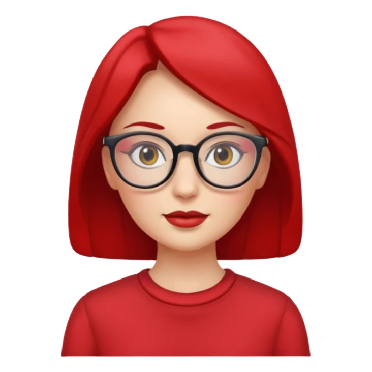 red clothed lady person with eyeglass sticker