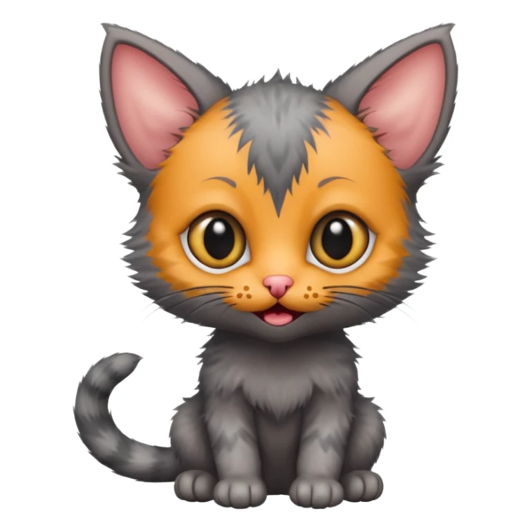 Scrunkly Lykoi cat baby kitten silly cute funny  sticker