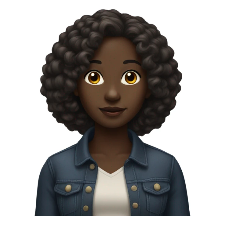 realistic portrait of dark-skinned girl sticker