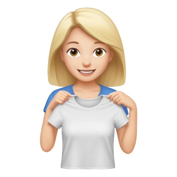 Emoji perempuan sedang membuka tshirt sticker