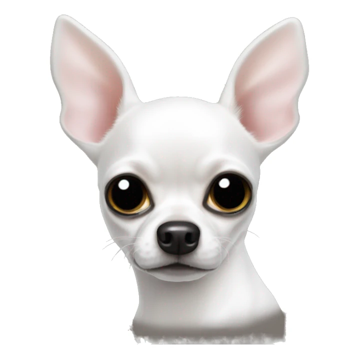 White deer head chihuahua with very black eyeballs sticker
