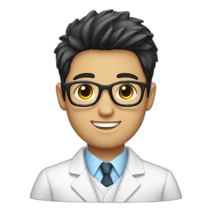 young male optometrist with black hairs sticker