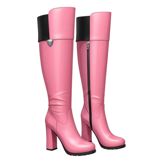 A pair of knee high pink boots sticker