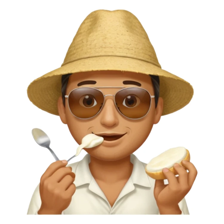 some guy eating 1kg of mozzarella, make it npalese sticker