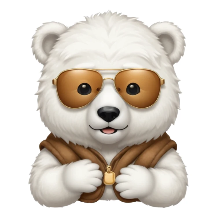 baby Polar bear with sun glassé sticker