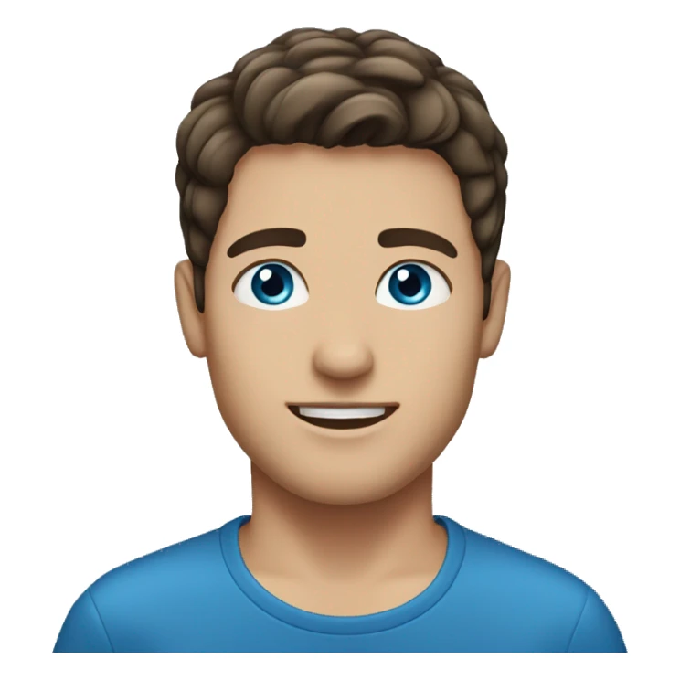 brunette male, blue eyes, medium hair. sticker
