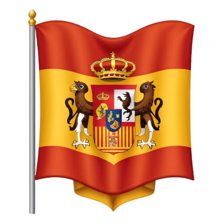  Bandera de España 🇪🇸 con un aguila marrón atrás del escudo de España sticker