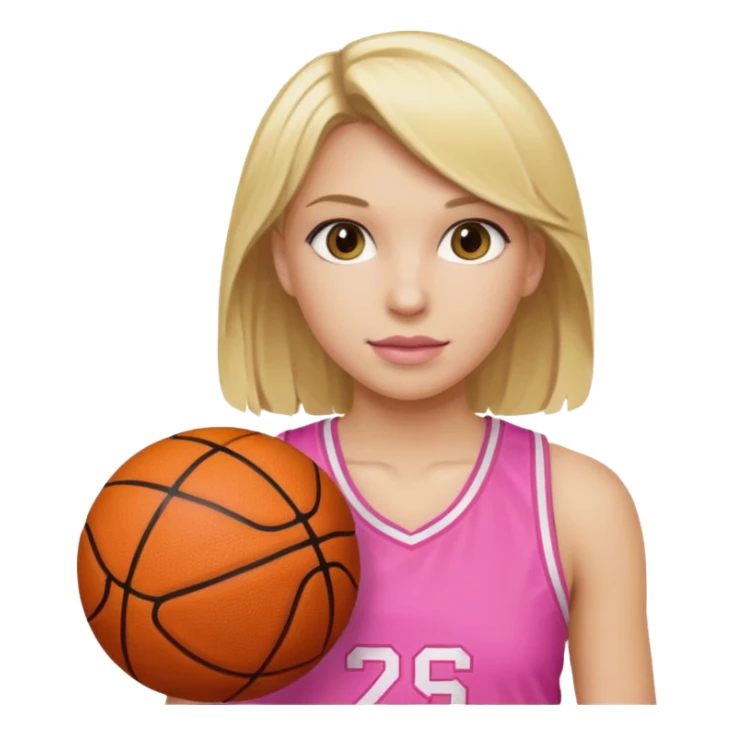 Blonde female, basketball player wearing pink sticker