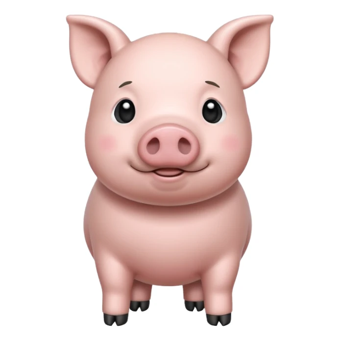 black and white pig emoji full body sticker