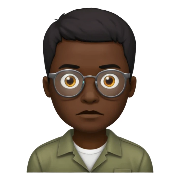 zumbi masculino, óculos fino, cabelo baixo sticker