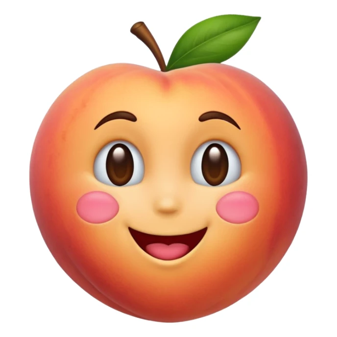 Emoji kissing peach  sticker
