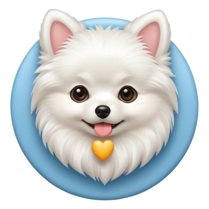 cute fluffy white Pomeranian puppy sticker
