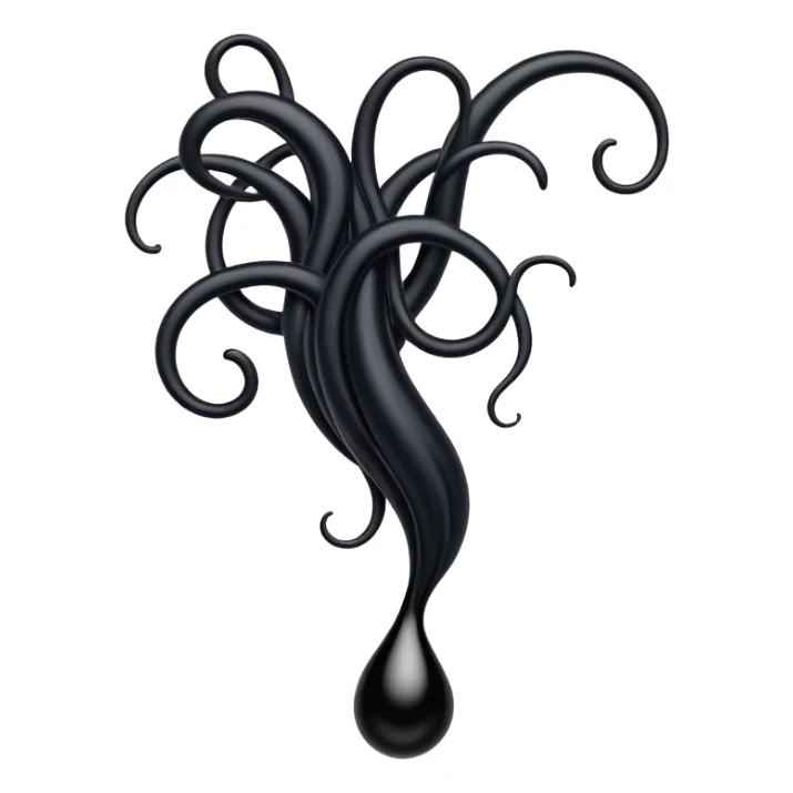 Pitch Black Liquid Oozing around in tendrils sticker