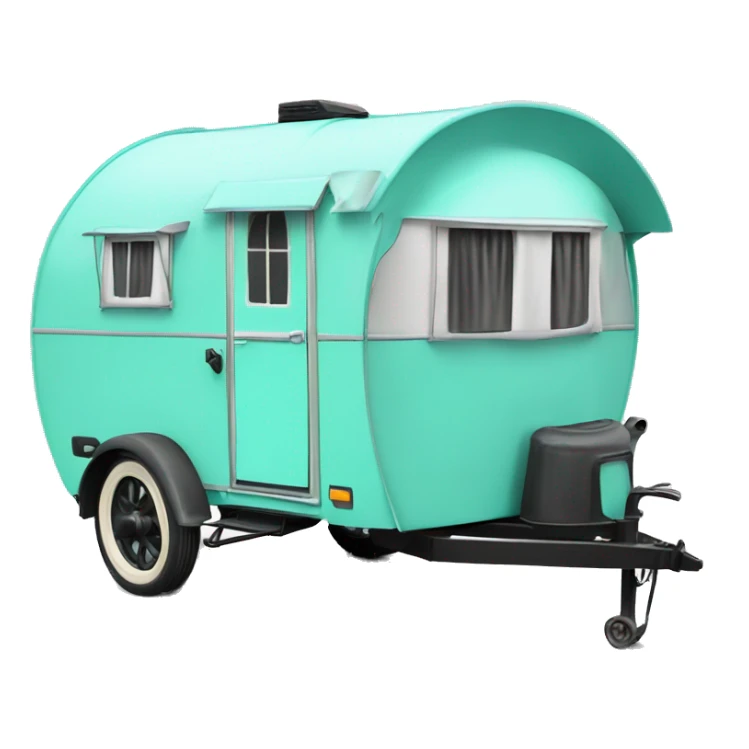 Realistic tiffany blue vintage round gypsy caravan wagon camper sticker