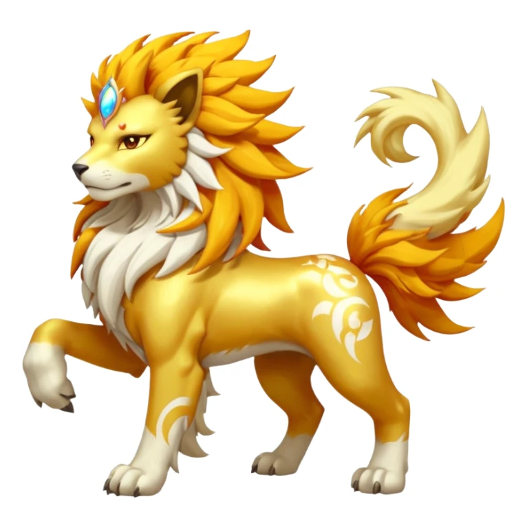 Pyroar-Solgaleo-Fakémon-hybrid-creature (full body)  sticker
