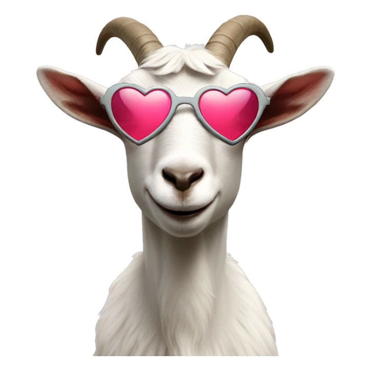 Goat wearing heart sunglasses  sticker