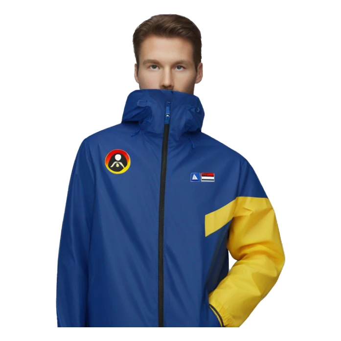 K-way jacket LE VRAI 3.0 CLAUDE Blue Royal Marine sticker