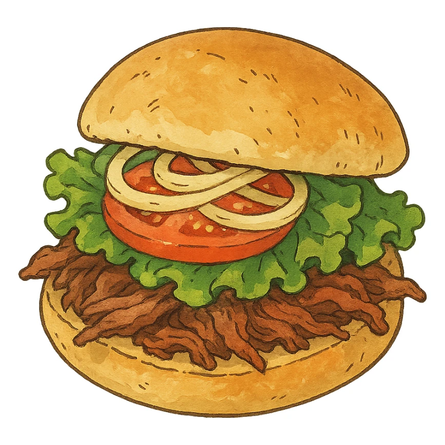 ghibli style Peruvian sandwich sticker
