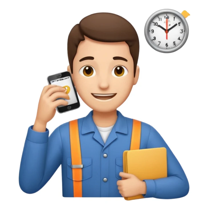 tired worker clocking out, end of shift emoji sticker