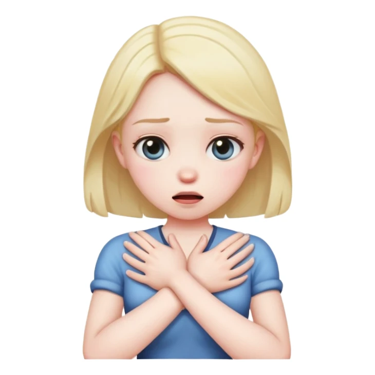 choking girl hands crossed over chest sticker