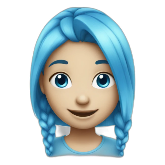 smiling girl with blue skin like smurf sticker