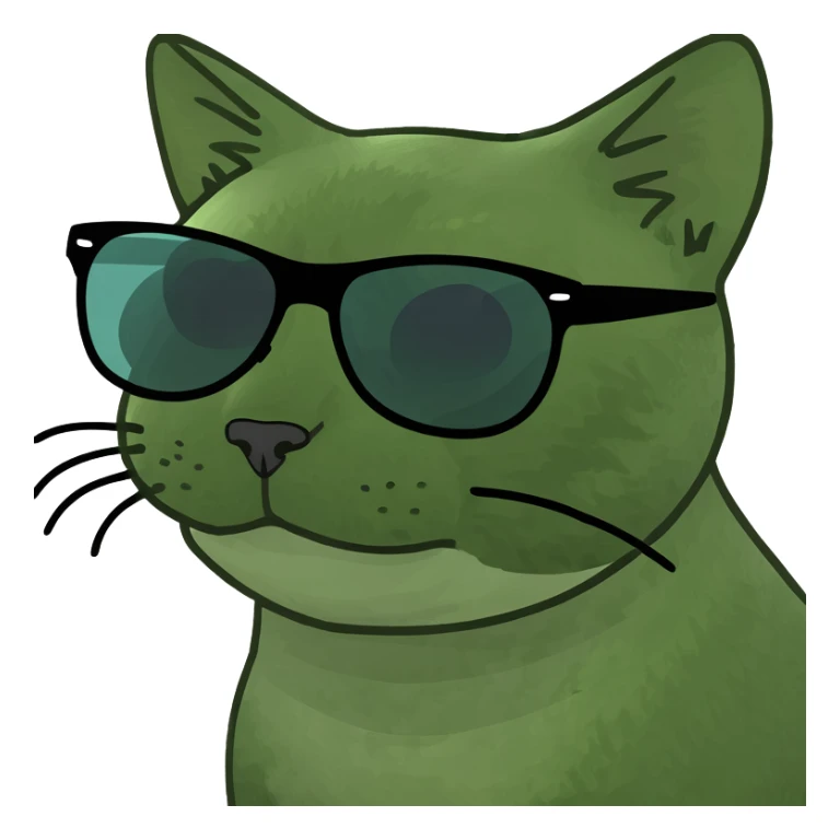 Cat in sunglasses selling drugs sticker
