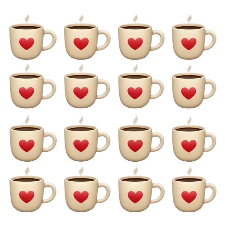 Minimalist icon set designed for social media, clean flat design, soft neutral color palette (#102b1f #ffbdc5 #4d0011 #ffffff #ffd9d9), simple coffe, smooth lines, modern and elegant style, cons grils, consistent stroke width, aesthetic and cohesive. sticker