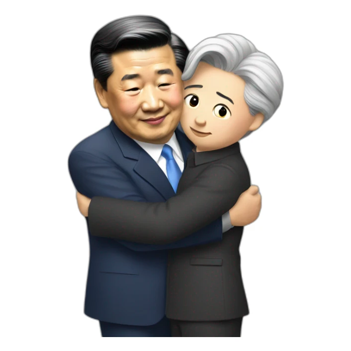 xijinping hugs trump sticker