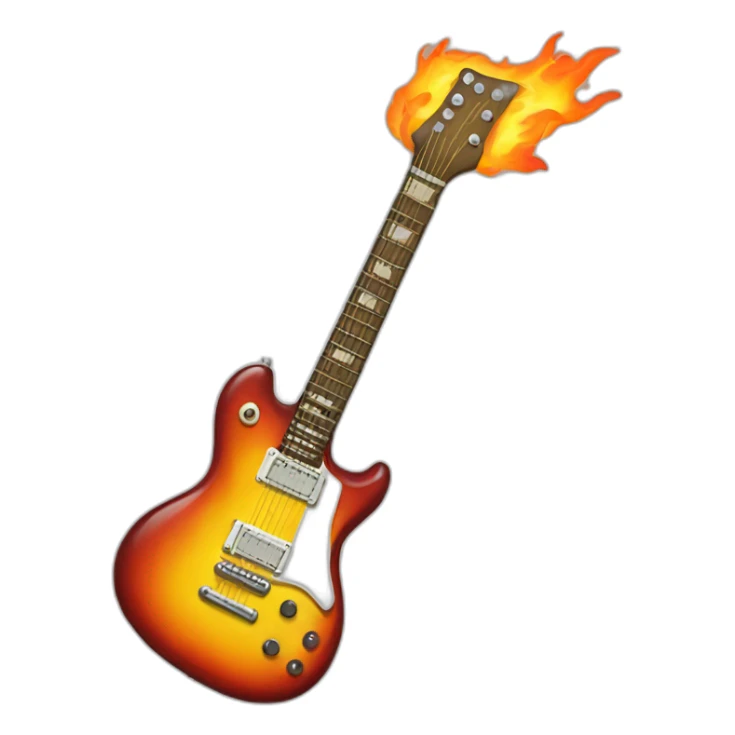 Electric Guitar on fire emoji sticker