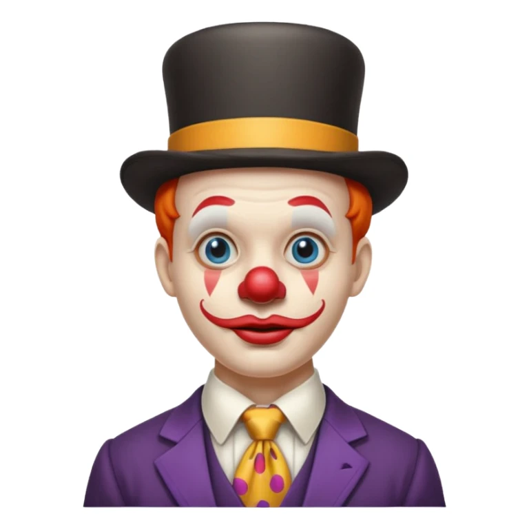 Clown in bowler hat & long tie sticker