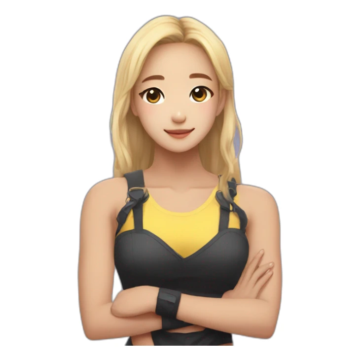 arms crossed kpop girl idol sticker