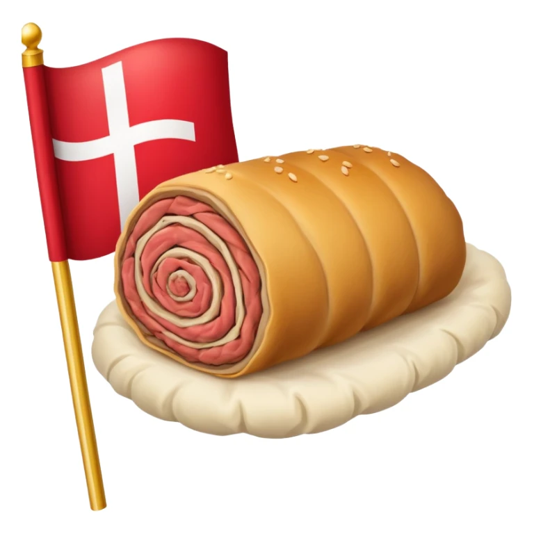 country  flag with mutton roll in the middle sticker