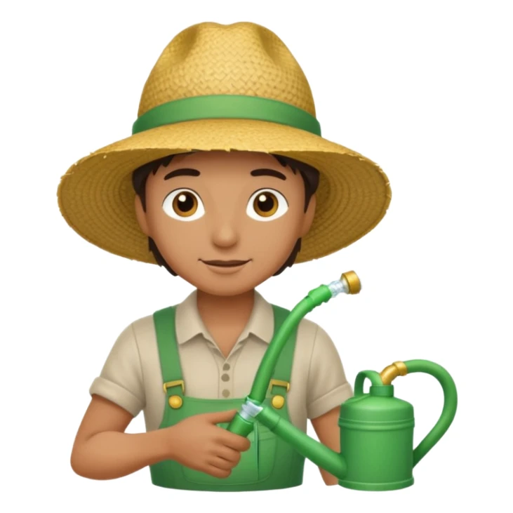 gardener watering with a hose sticker