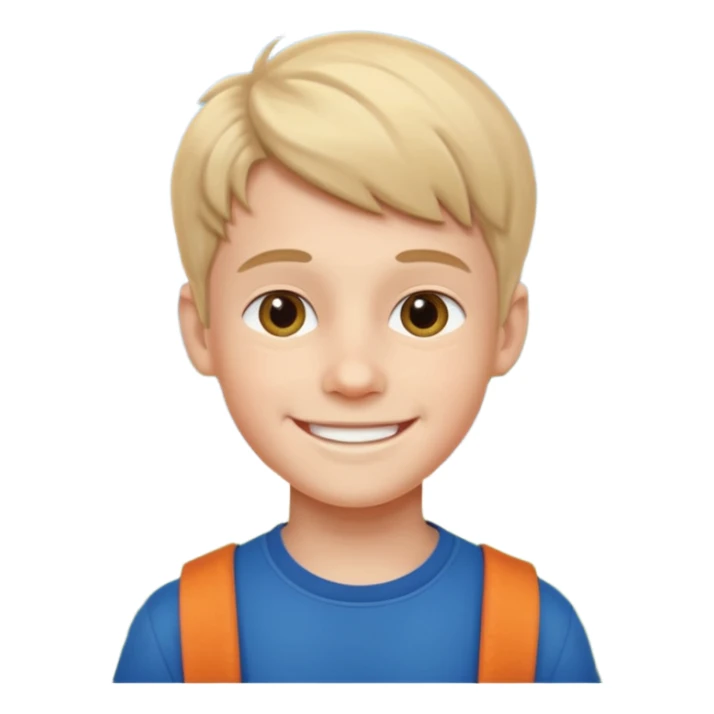 smiling boy outdoors realistic style sticker