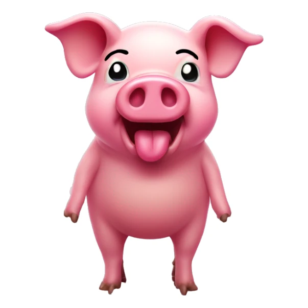 full body pink pig dripping with tan grease sticker