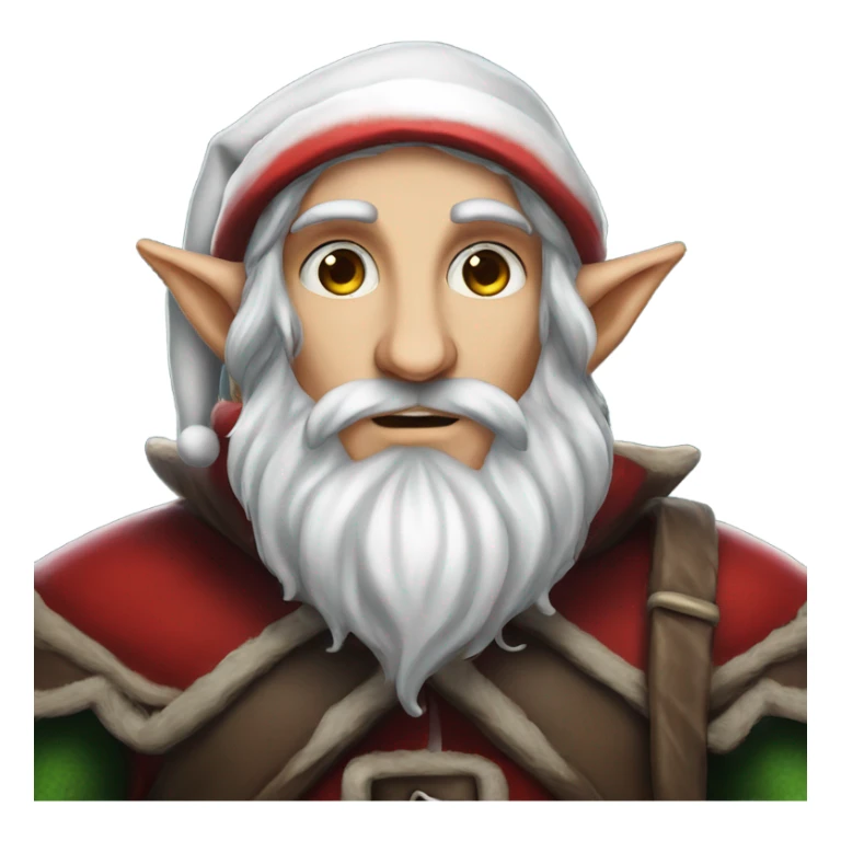 rogue male elf fantasy wearing santa hat sticker
