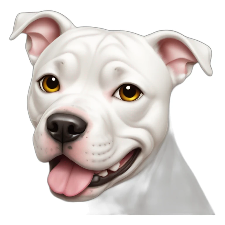 White staffordshire bull terrier is crying sticker