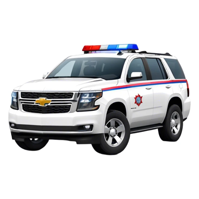 Emergency Response SUV - Chevrolet Tahoe (Model Year: 2021) (Iconic colour: White with red/blue sirens) sticker