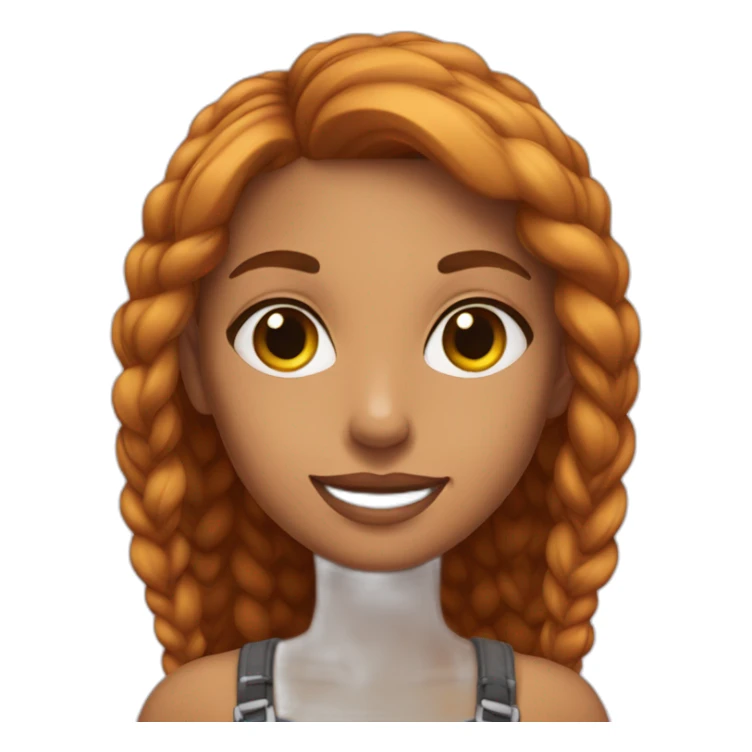 Sweet girl with a short and bron hire  sticker