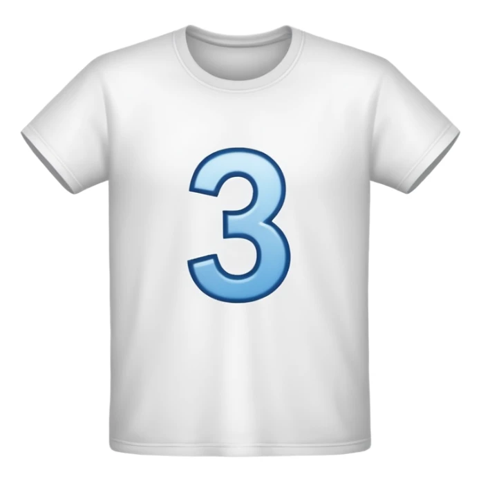 Maglietta bianca con il N 3 dietro sticker