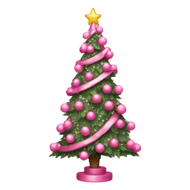pink christmas tree sticker