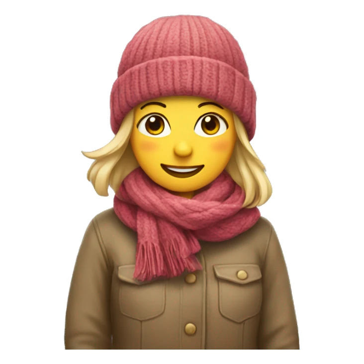 Cosy girl wearing hat and scarf  sticker
