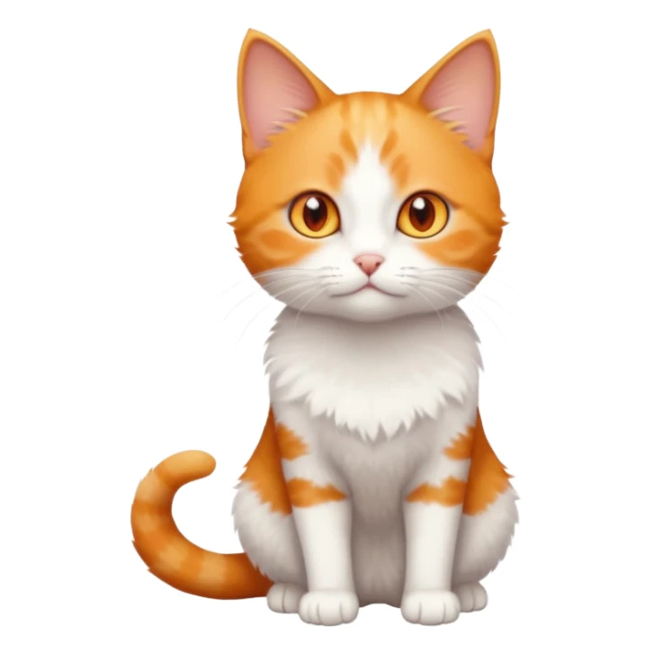 full body small short hair ginger and white cat with orange eyes  sticker